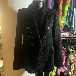 ZARA chanel like black tweed jacket